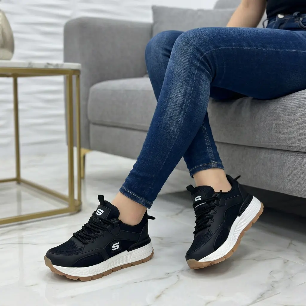 Zapatos Skechers Deportivo - Cerrado Negro