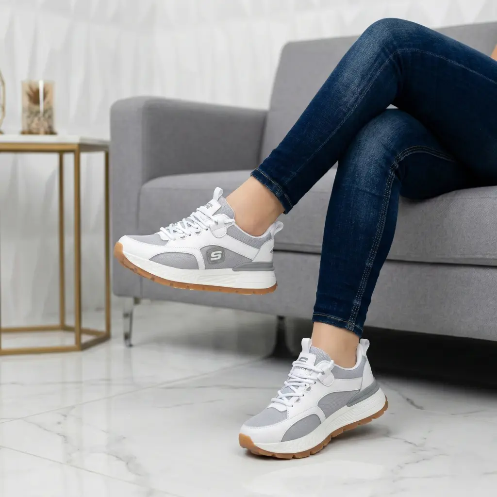 Zapatos Skechers Deportivo - Cerrado Crema